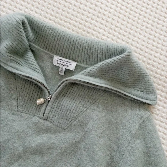 & Other Stories Teal Half-Zip - Picture 3 of 3